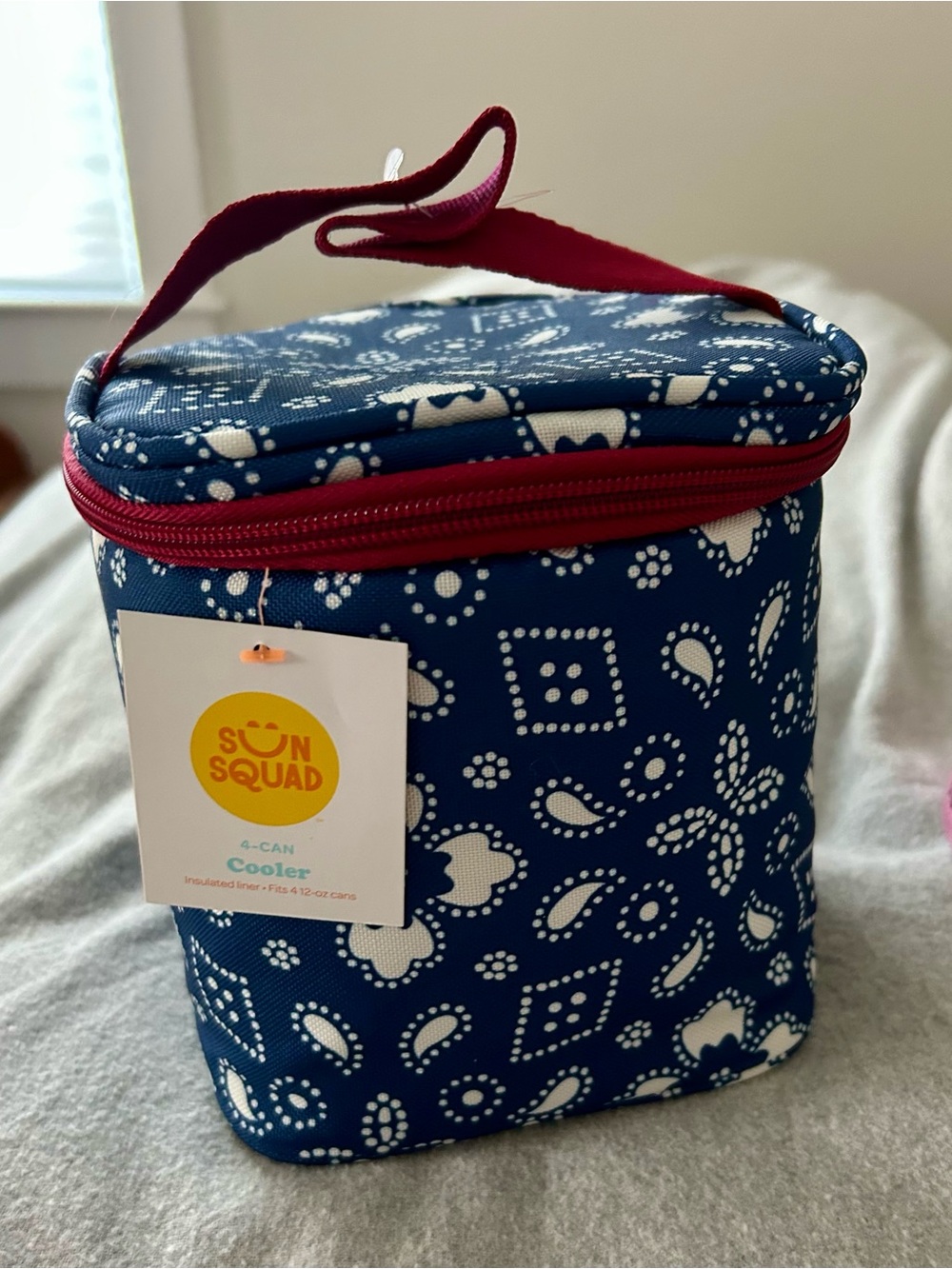 Sun Squad Blue Bandana-Print Insulated Cooler Bag NWT